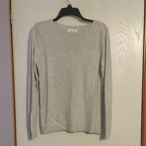 ELLE Light Gray Sweater with Beaded Details